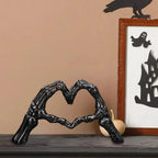 Tabletop Sculpture Heart-Forming Skeleton Hands Resin