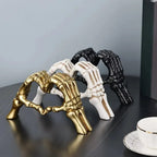 Tabletop Sculpture Heart-Forming Skeleton Hands Resin