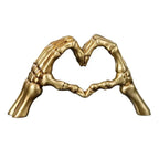 Tabletop Sculpture Heart-Forming Skeleton Hands Resin