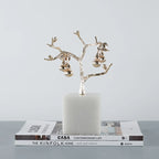 Tabletop Tree Sculpture Gold Metal Modern & Compact