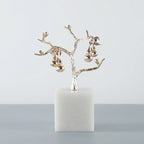 Tabletop Tree Sculpture Gold Metal Modern & Compact