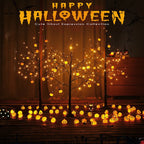 Tabletop Tree Topper Warm LED Lights & Pumpkin Motifs