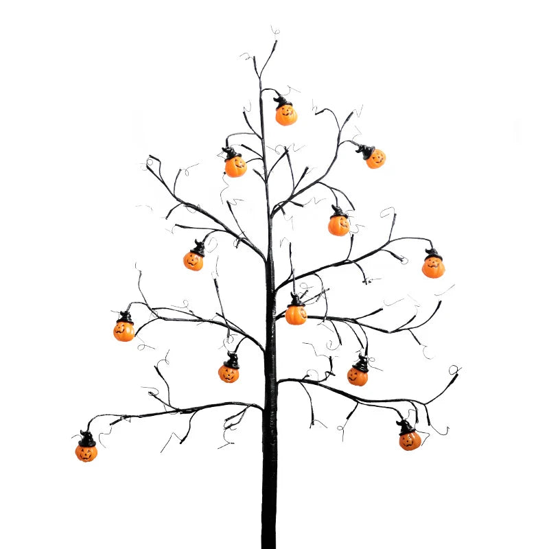 Tabletop Tree Topper Warm LED Lights & Pumpkin Motifs
