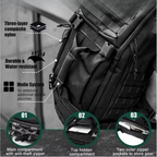 Tactical Backpack 45 L Water-Resistant Ergonomic Padded Straps