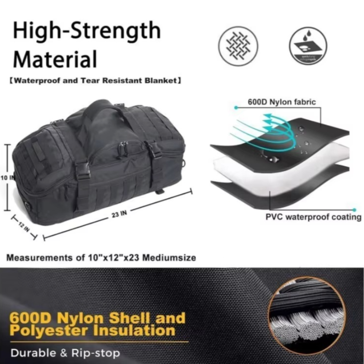 Tactical Backpack 45 L Water-Resistant Ergonomic Padded Straps