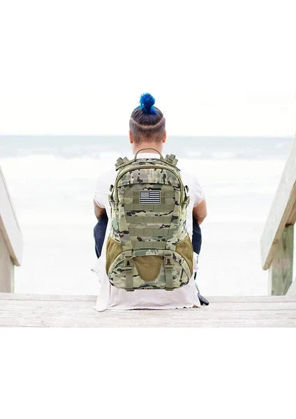 Tactical Backpack Water-Resistant MOLLE Webbing Padded Straps