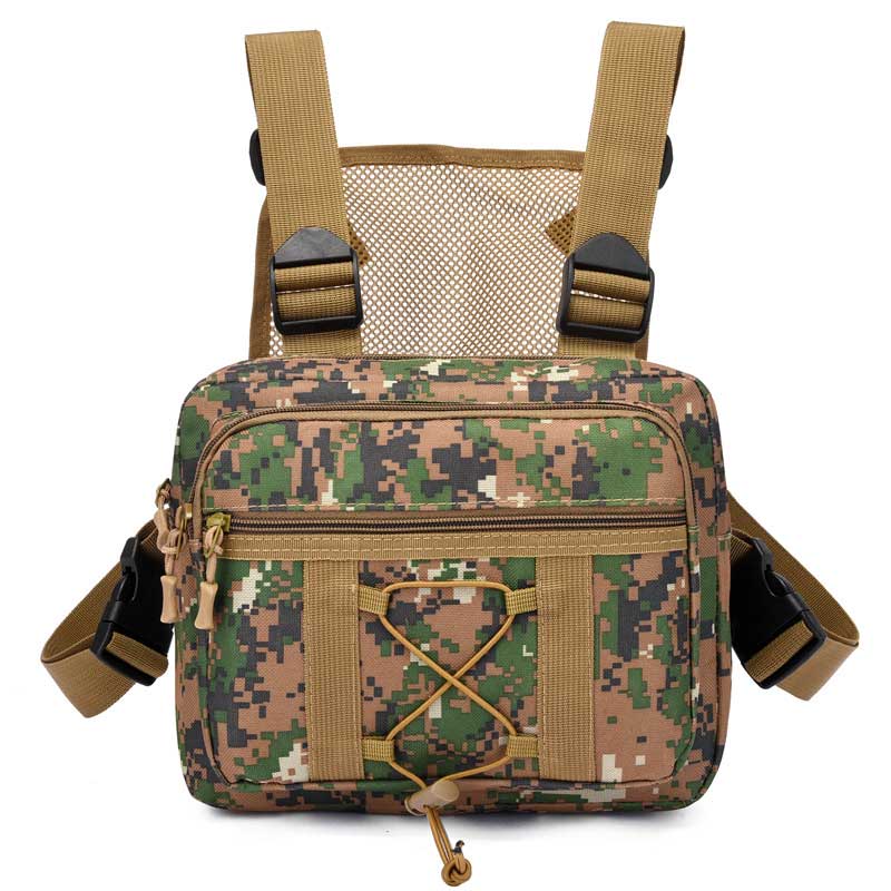 Tactical Chest Rig Bag Water-Resistant 500D Nylon Breathable Mesh