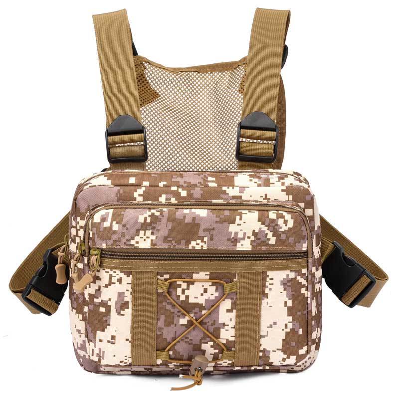 Tactical Chest Rig Bag Water-Resistant 500D Nylon Breathable Mesh