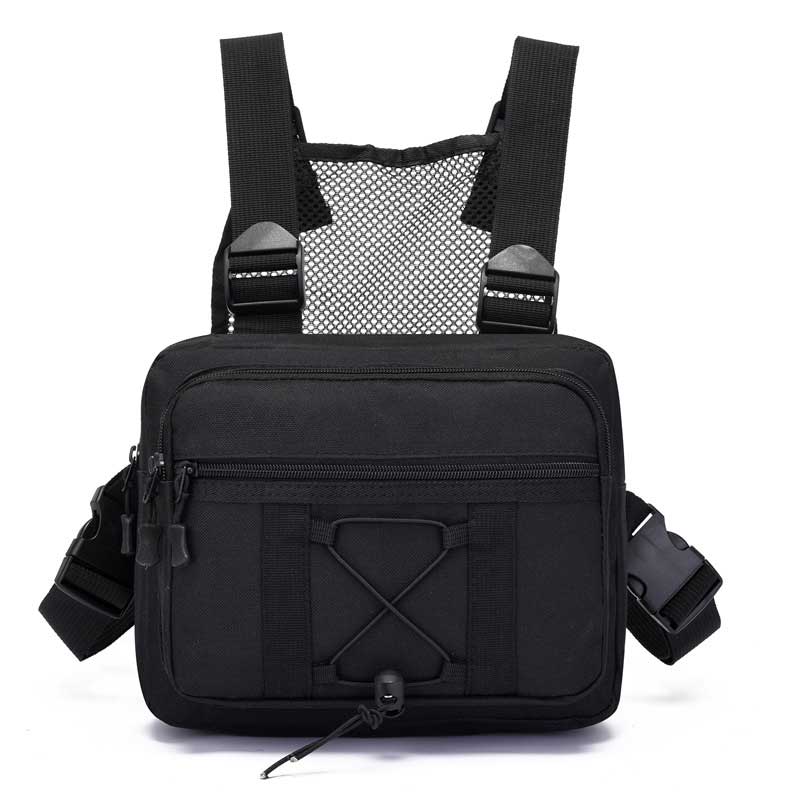 Tactical Chest Rig Bag Water-Resistant 500D Nylon Breathable Mesh