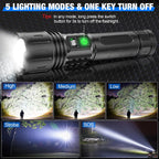 Tactical Flashlight 100,000 Lumens USB-C Rechargeable