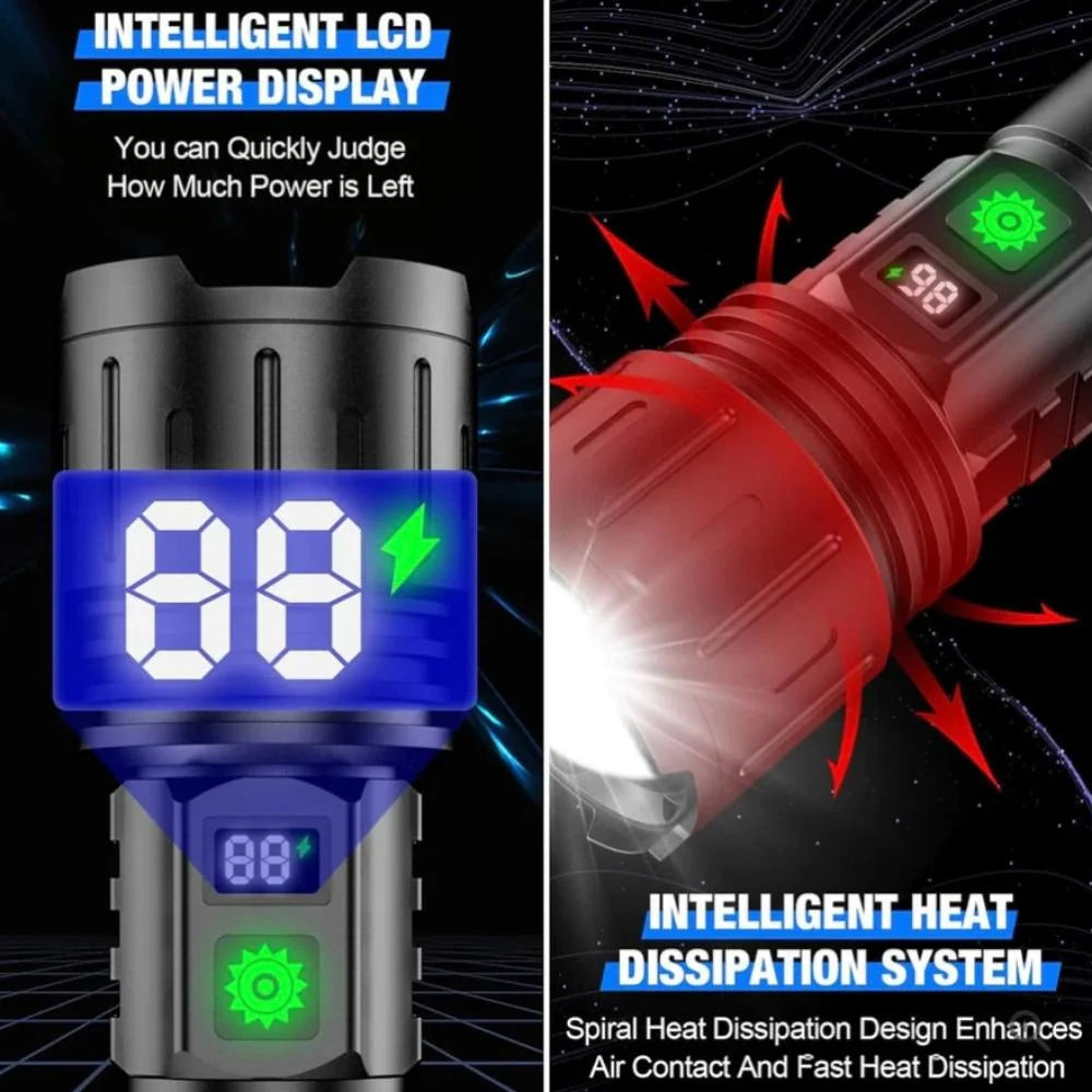 Tactical Flashlight 100000 Lumen Rechargeable