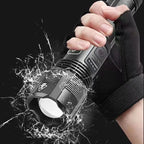 Tactical Flashlight 12,000 Lumens Adjustable Zoom USB Rechargeable