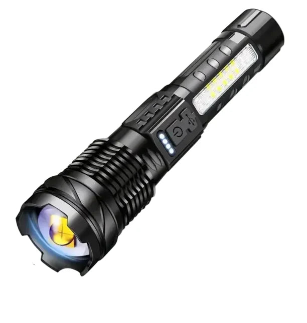 Tactical Flashlight 5000 Lumen Zoomable Beam USB Rechargeable Waterproof