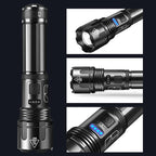Tactical Flashlight Rechargeable 12000 Lumens Long-Range