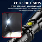 Tactical Flashlight Rechargeable Osram LED & COB Battery Indicator