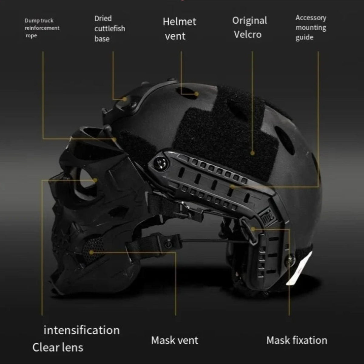 Tactical Helmet Mask Skull Design Lightweight & Durable