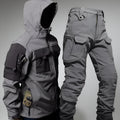 Tactical Jacket & Pants Set Hooded Multi-Pocket Durable Fabric