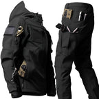 Tactical Jacket & Pants Set Hooded Multi-Pocket Durable Fabric