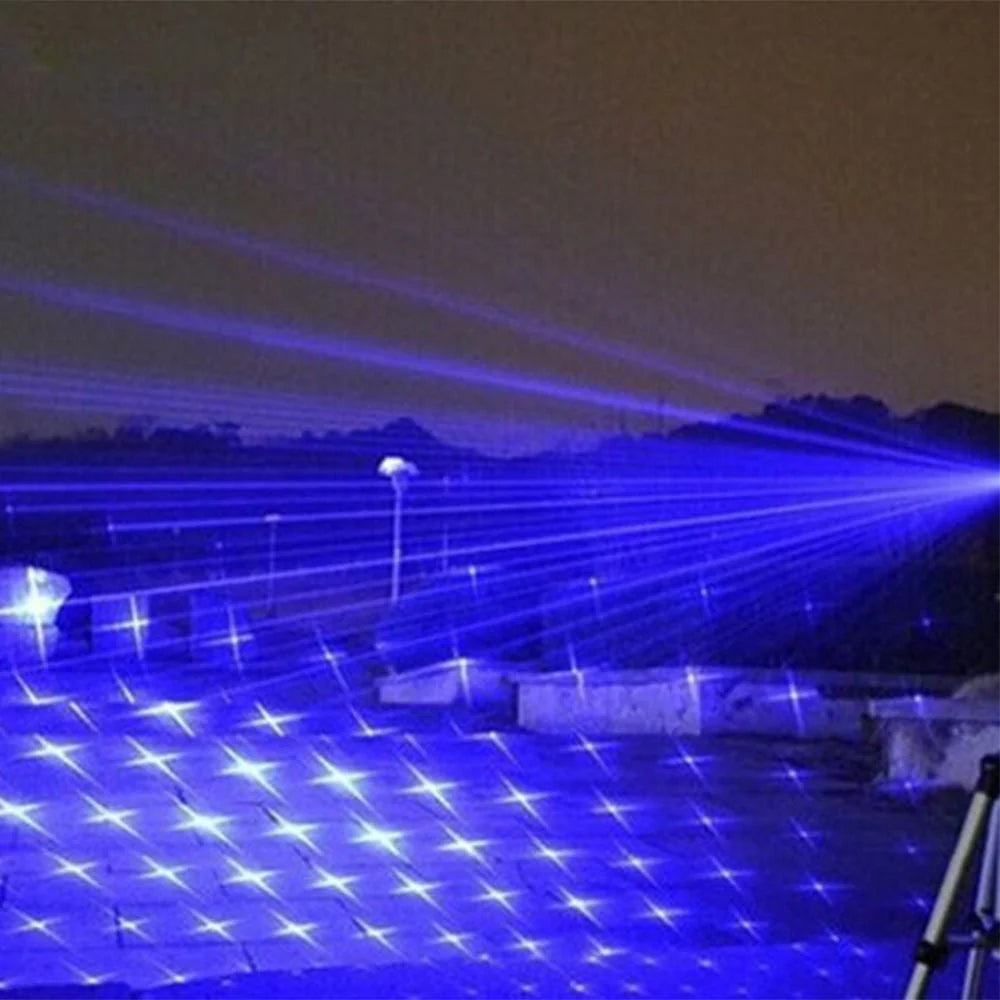 Tactical Laser Flashlight Blue Beam Long-Range Rechargeable