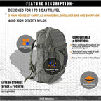 Tactical Travel Bag Weather-Resistant Multiple Compartments