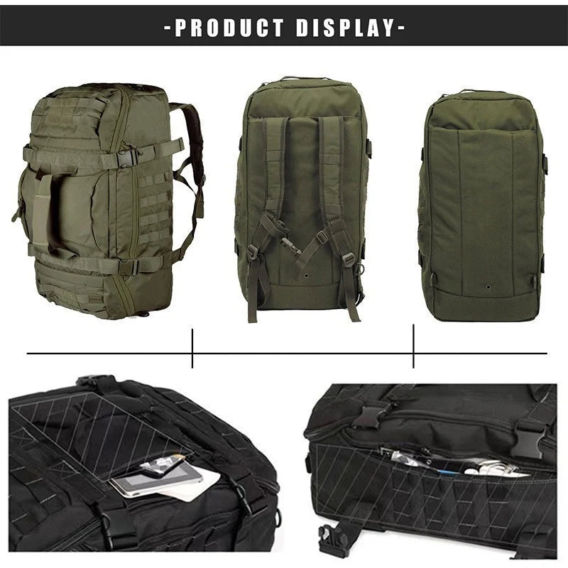 Tactical Travel Bag Weather-Resistant Multiple Compartments