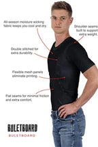 Tactical Undershirt Ambidextrous Holsters Compression Fit & Moisture-Wicking