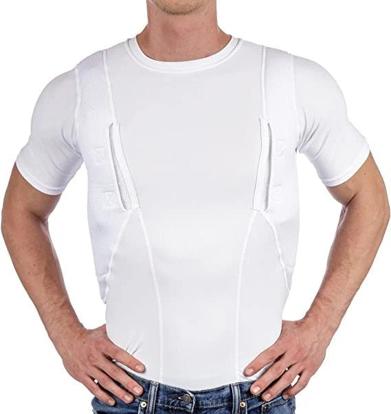 Tactical Undershirt Ambidextrous Holsters Compression Fit & Moisture-Wicking