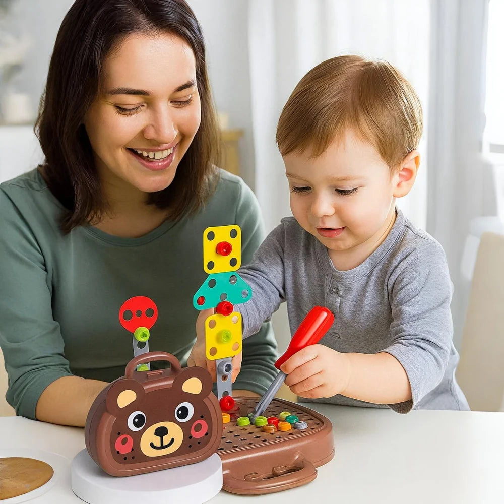 Take-Apart Animal Set Screw-Together Pieces & Case