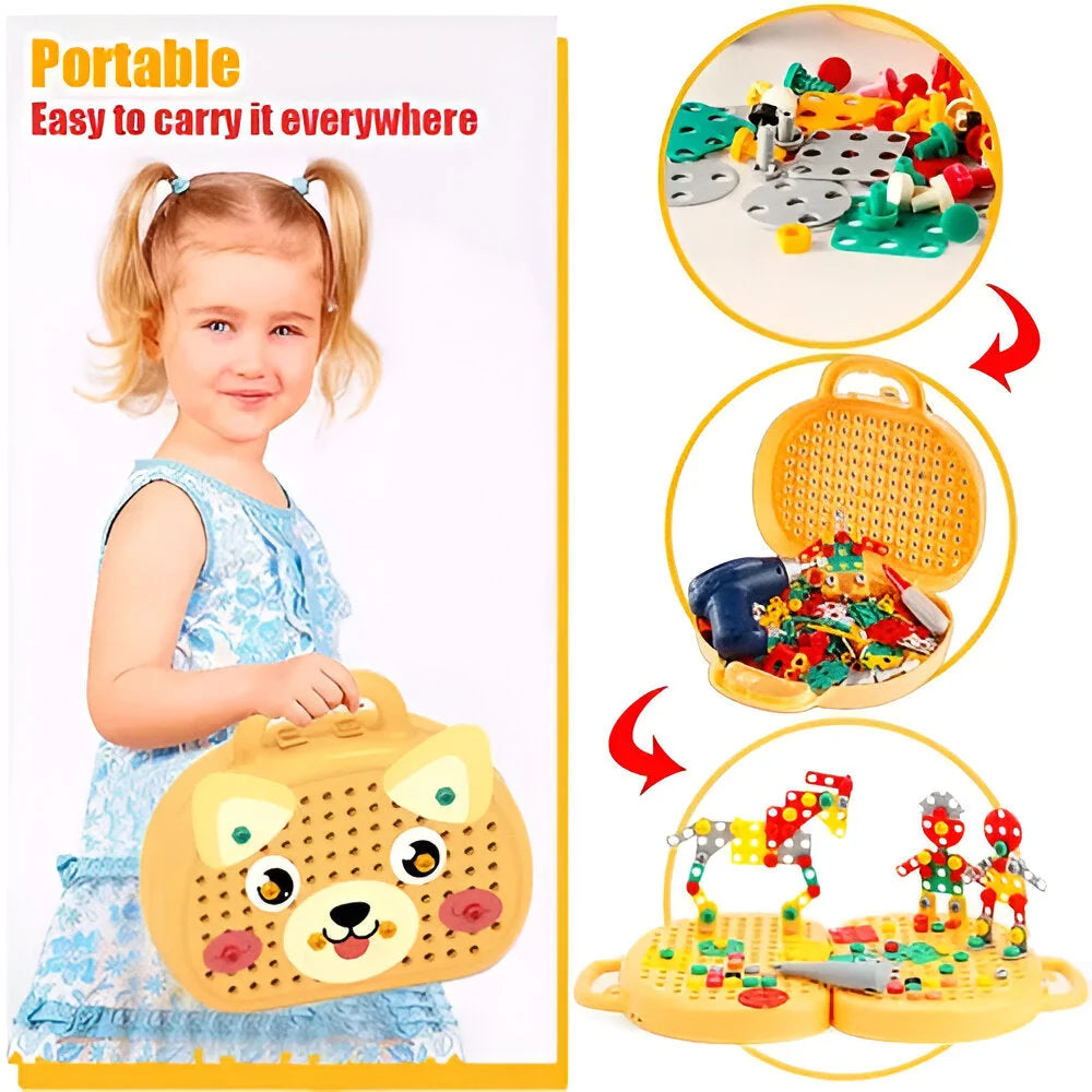 Take-Apart Animal Set Screw-Together Pieces & Case