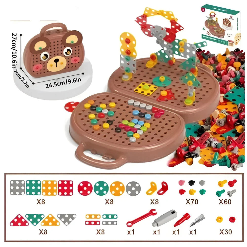 Take-Apart Animal Set Screw-Together Pieces & Case