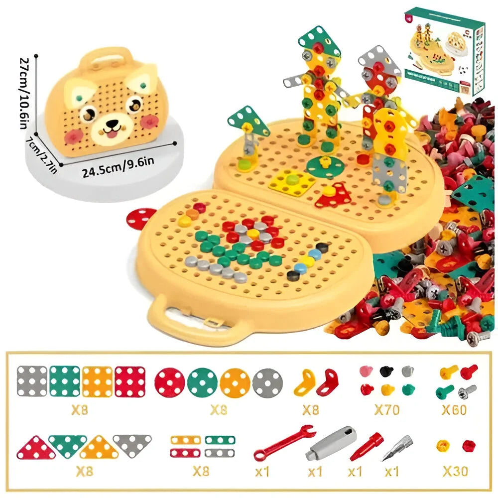 Take-Apart Animal Set Screw-Together Pieces & Case