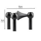 Taper Candle Holder Sculptural Polished Metal