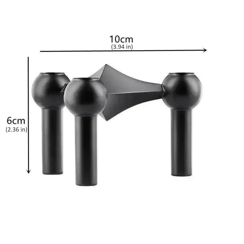 Taper Candle Holder Sculptural Polished Metal