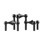 Taper Candle Holder Sculptural Polished Metal