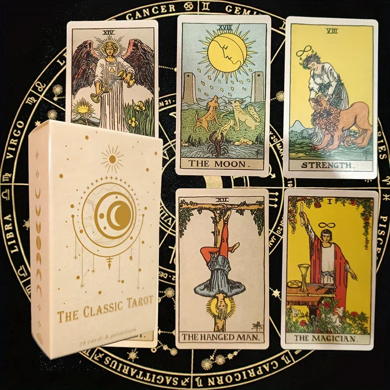 Tarot Deck 78-Card Traditional Artwork & Guidebook