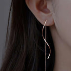Tassel Earrings Wavy Chain Long Lightweight