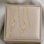 Tassel Earrings Wavy Chain Long Lightweight