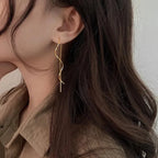 Tassel Earrings Wavy Chain Long Lightweight