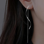 Tassel Earrings Wavy Chain Long Lightweight