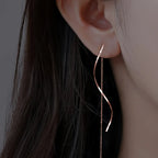 Tassel Earrings Wavy Chain Long Lightweight