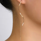 Tassel Earrings Wavy Chain Long Lightweight