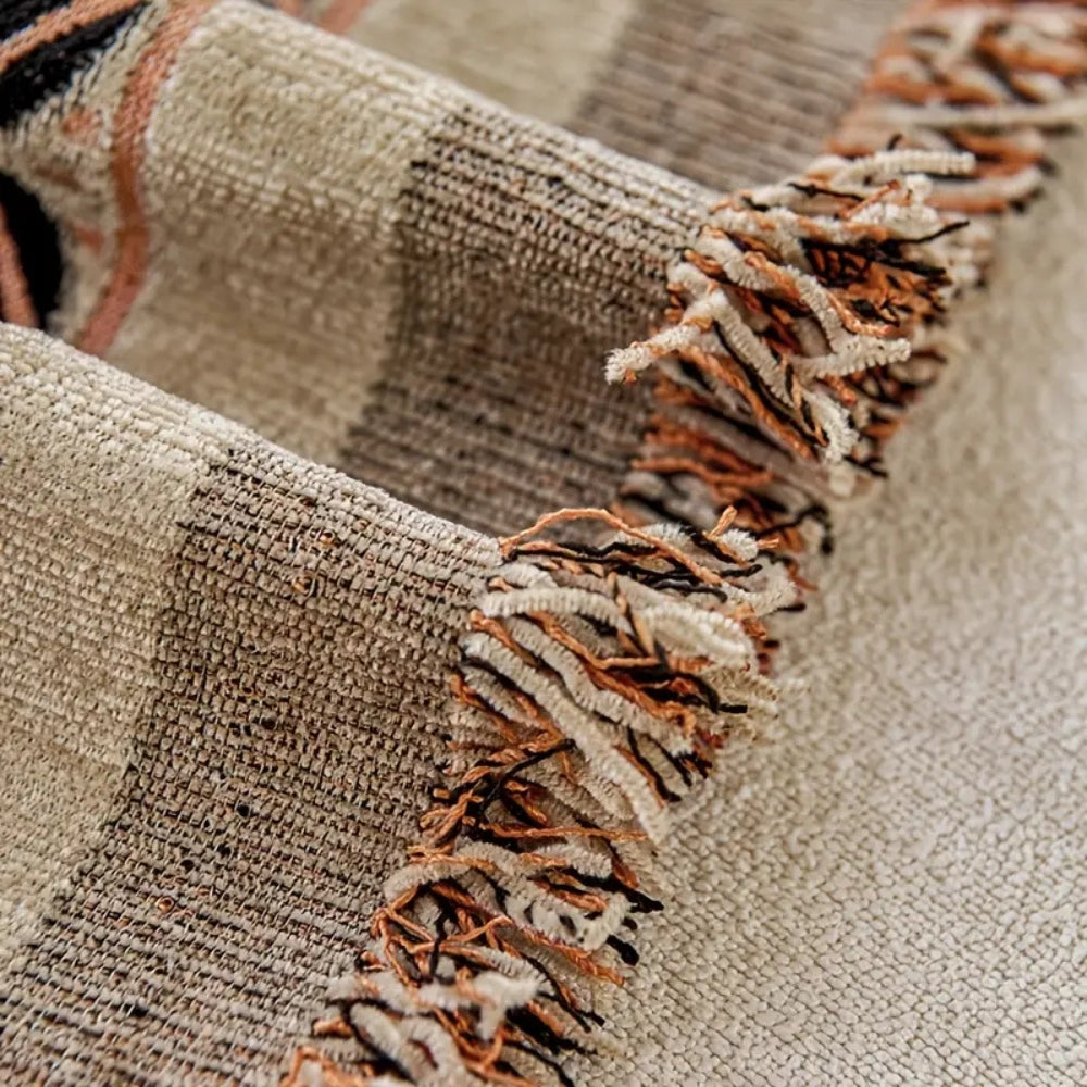 Tasseled Boho Floral Chenille Sofa Cover (Machine Washable)