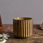 Tea Cup Ceramic Vertical Ribbed Non-Slip