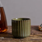 Tea Cup Ceramic Vertical Ribbed Non-Slip