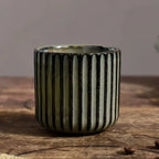 Tea Cup Ceramic Vertical Ribbed Non-Slip