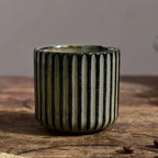 Tea Cup Ceramic Vertical Ribbed Non-Slip