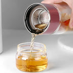 Tea Infuser Bottle Borosilicate Double-Wall Built-In Strainer