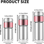 Tea Infuser Bottle Double-Wall Borosilicate Tilt Separation