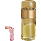 Tea Infuser Bottle Double-Wall Borosilicate Tilt Separation