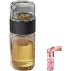 Tea Infuser Bottle Tilt-Brew Control Borosilicate Glass